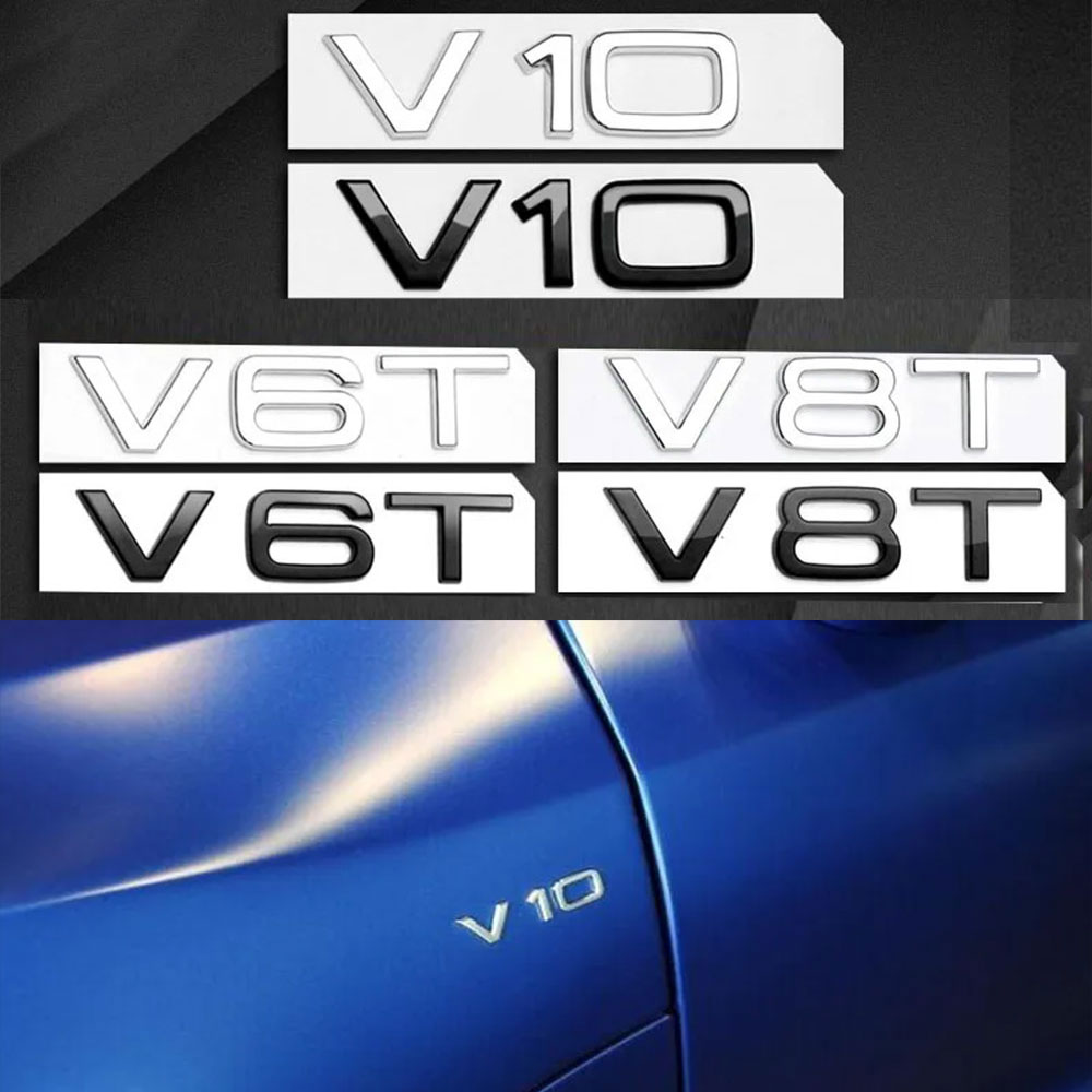 Car Accessories Logo - 3D ABS Chromowane Czarne Logo V6T