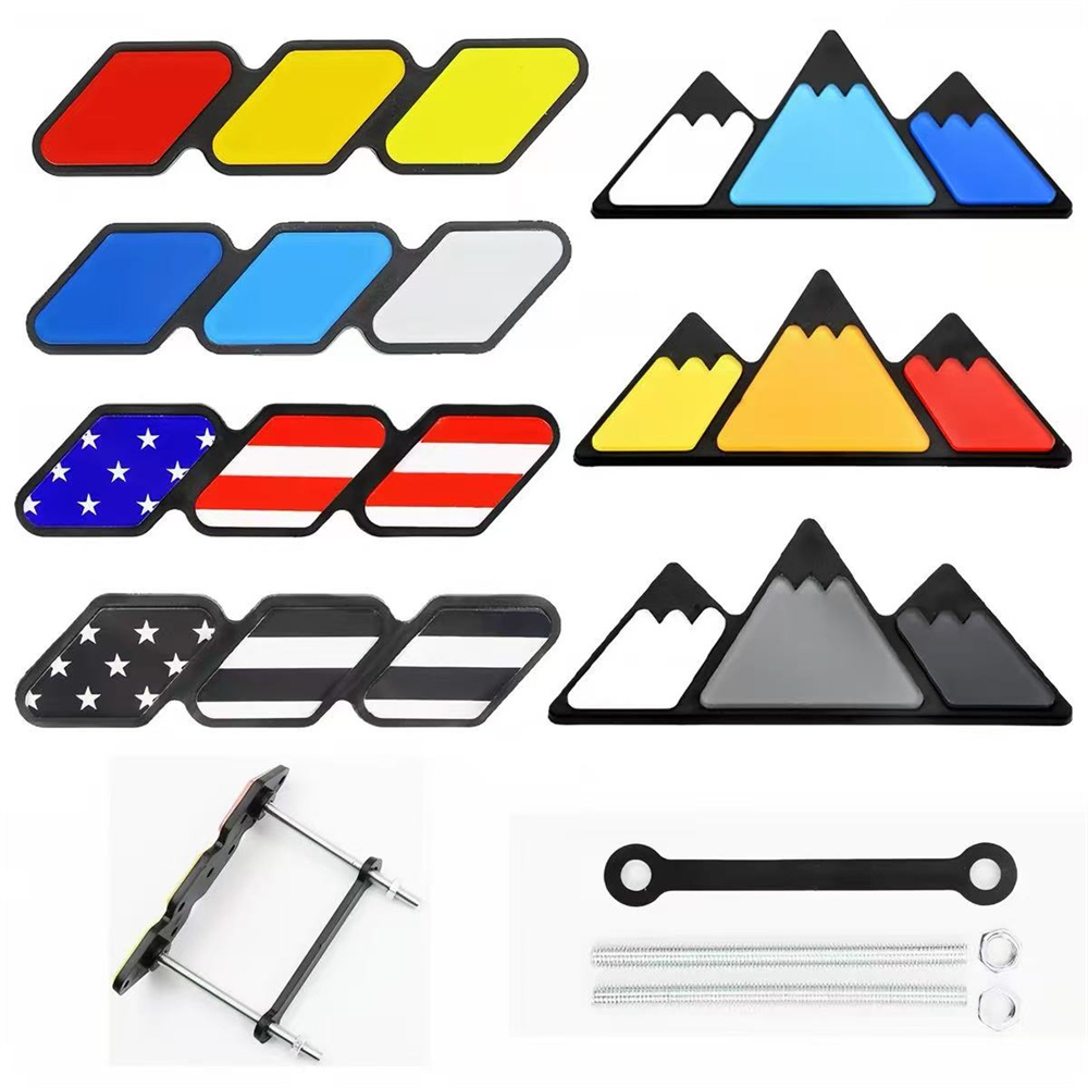 Car Accessories Logo - 1 szt. Aluminiowa 3D Trójkolorowa Znaczka