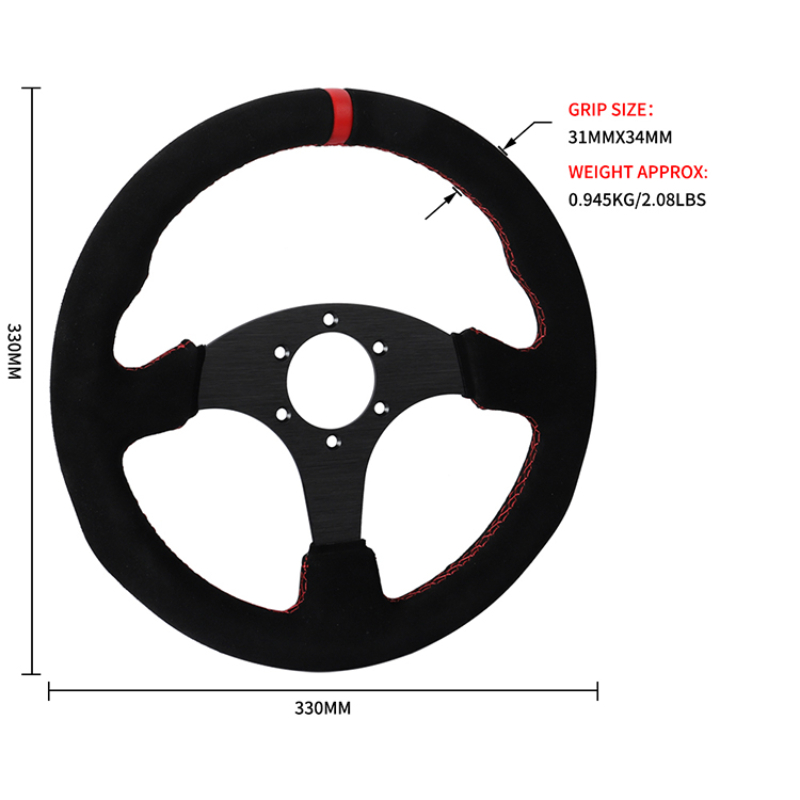 Zamszowa kierownica wyścigowa  – Car Accessories Logo recenzja i cena